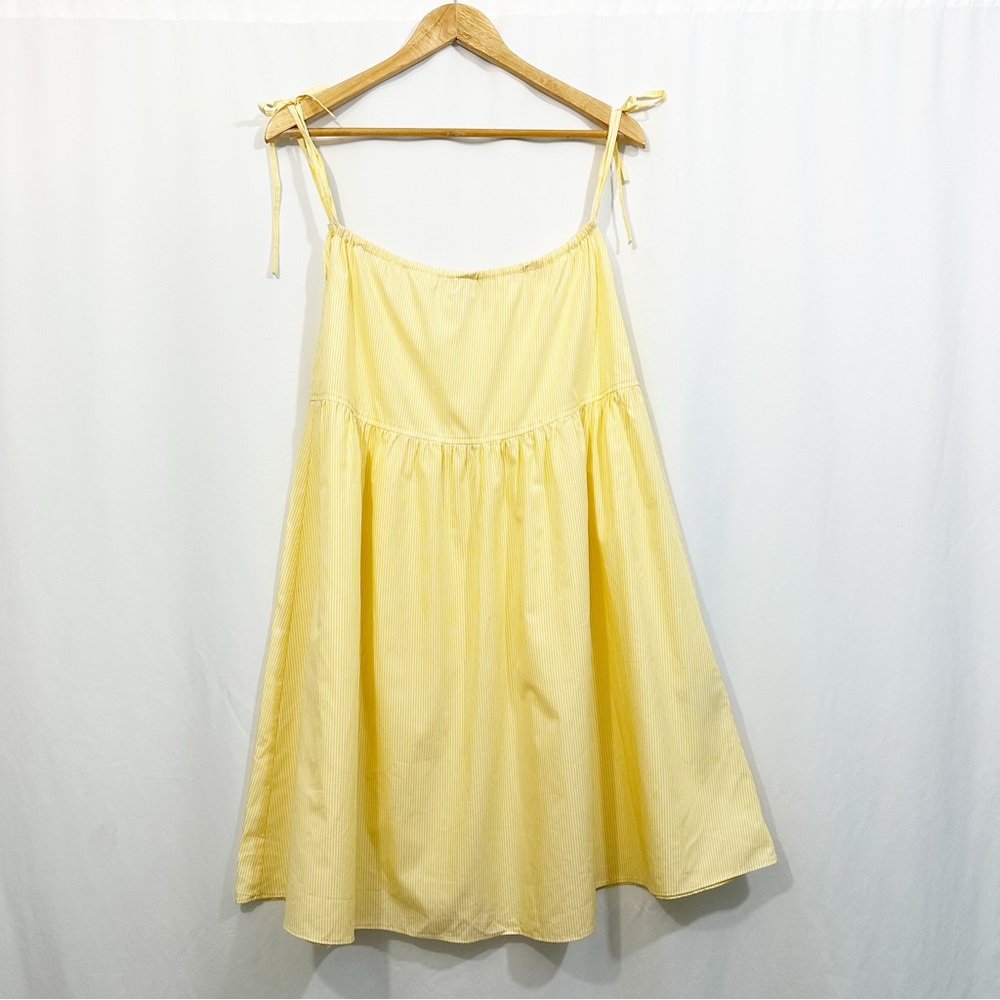 HESPERIOS Striped Tie Strap Cotton Dress